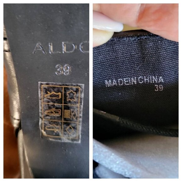 ALDO Black High Heeled Ankle Boots With Crisscross Design & Side Zipper EU 39 - Picture 9 of 9